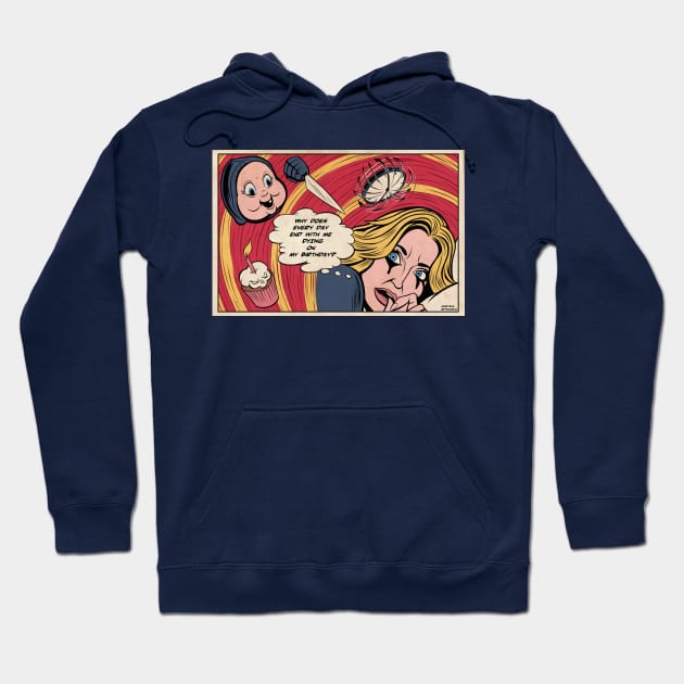 Killer Birthday Rewind Comic Panel Hoodie by ibtrav